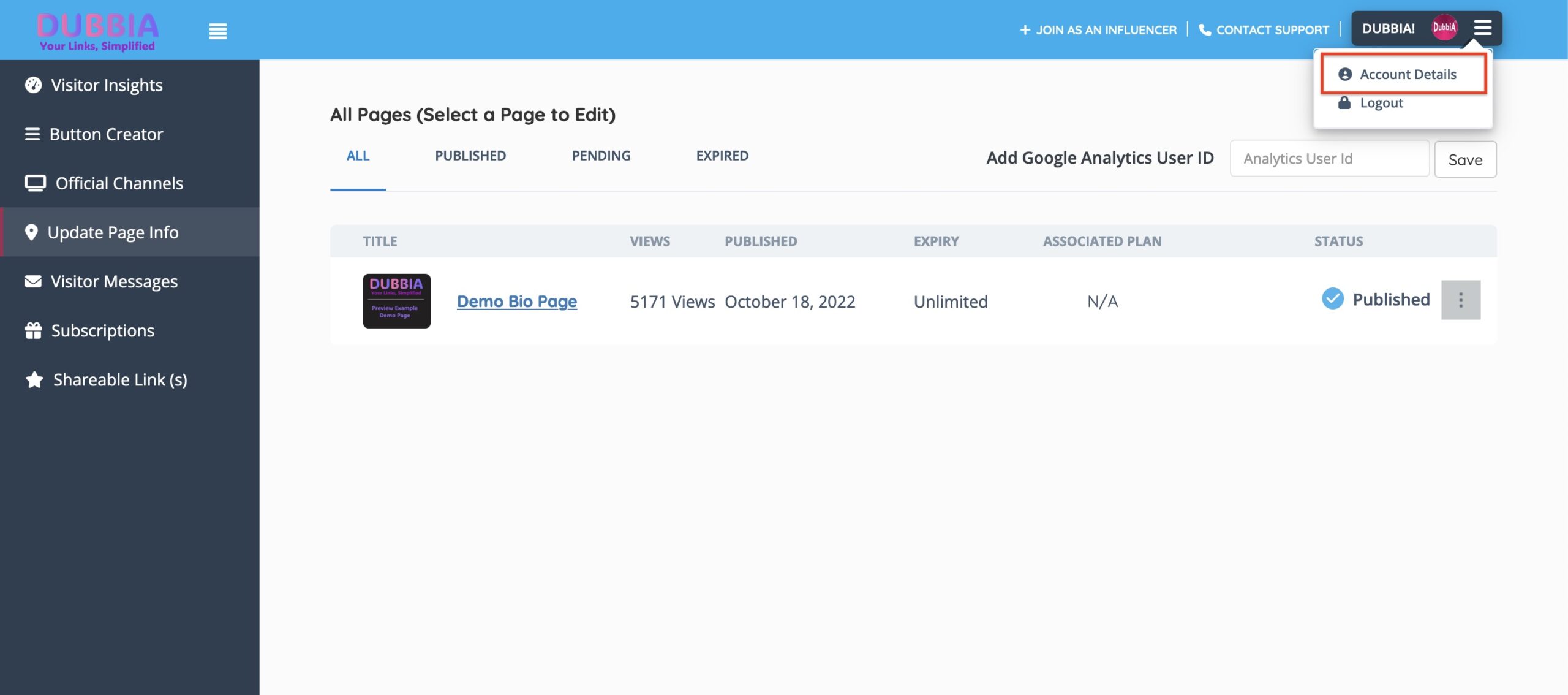 Account Details