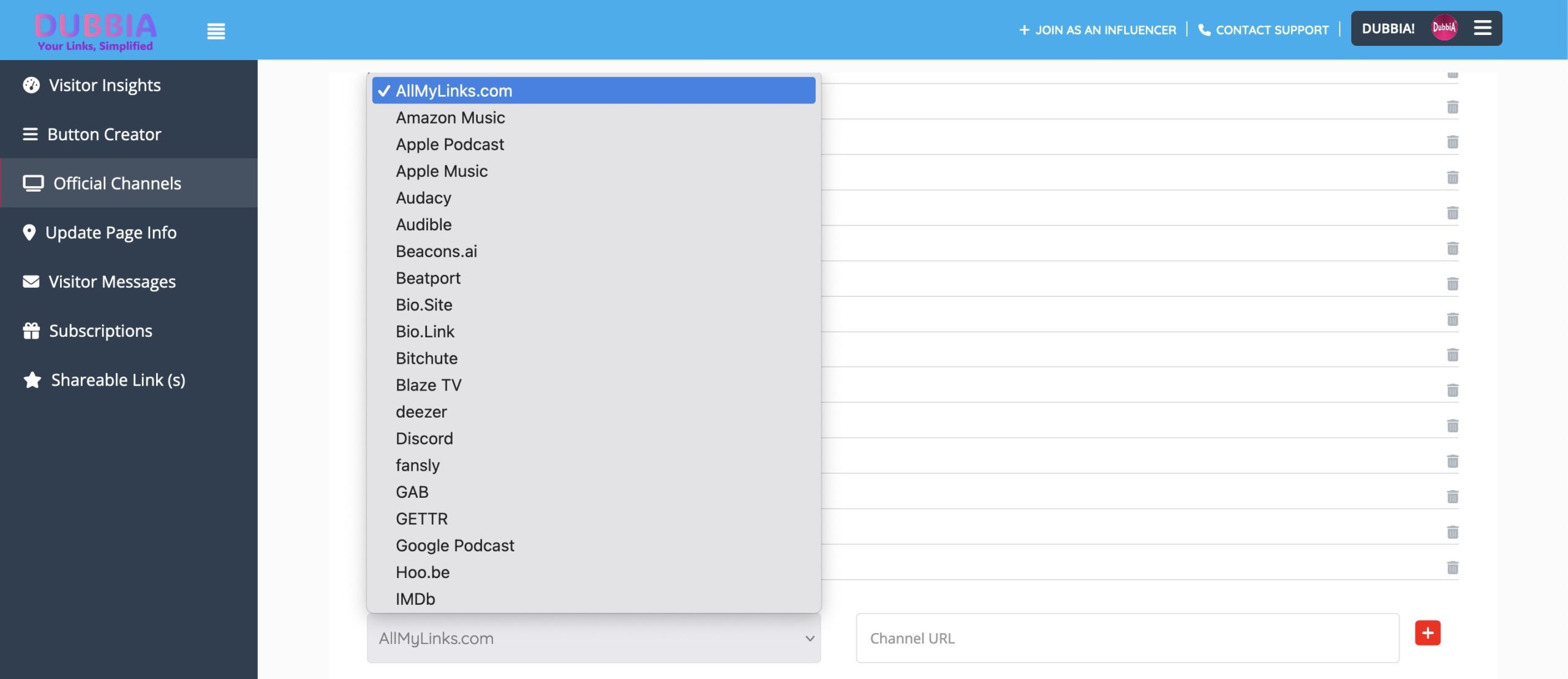 Channels LIST