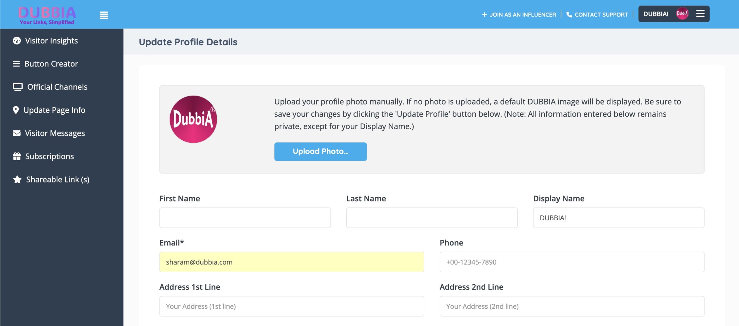 Email Password Update Page